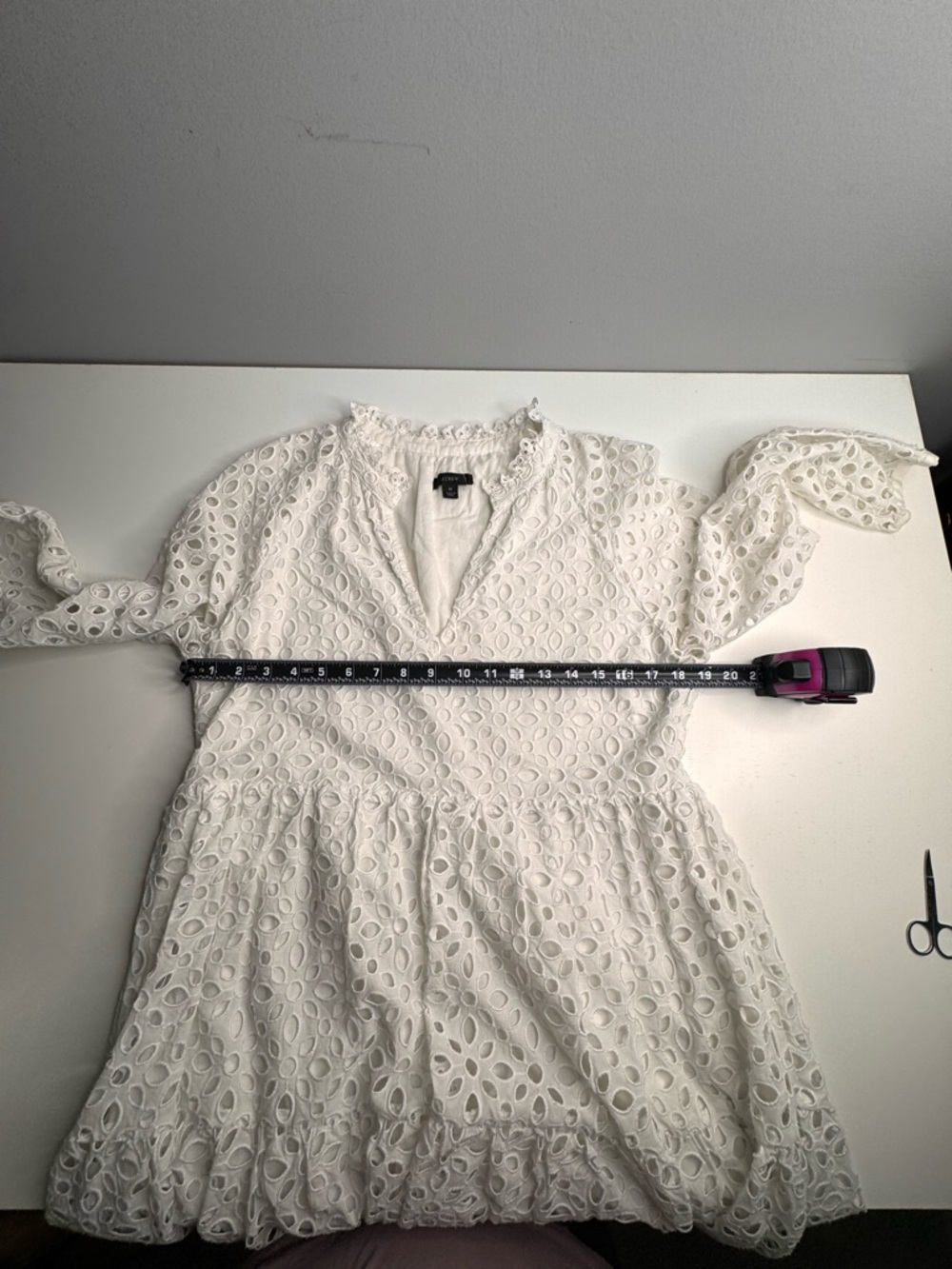 J. Crew White Eyelet Tiered Popover Dress - Picture 6 of 13